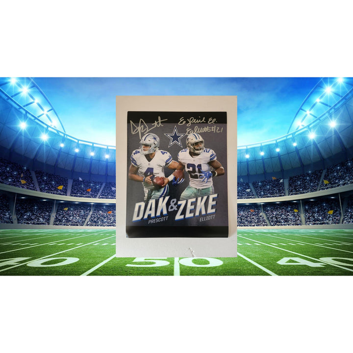 Dak Prescott and Ezekiel Elliott 8x10 photo sign with proof