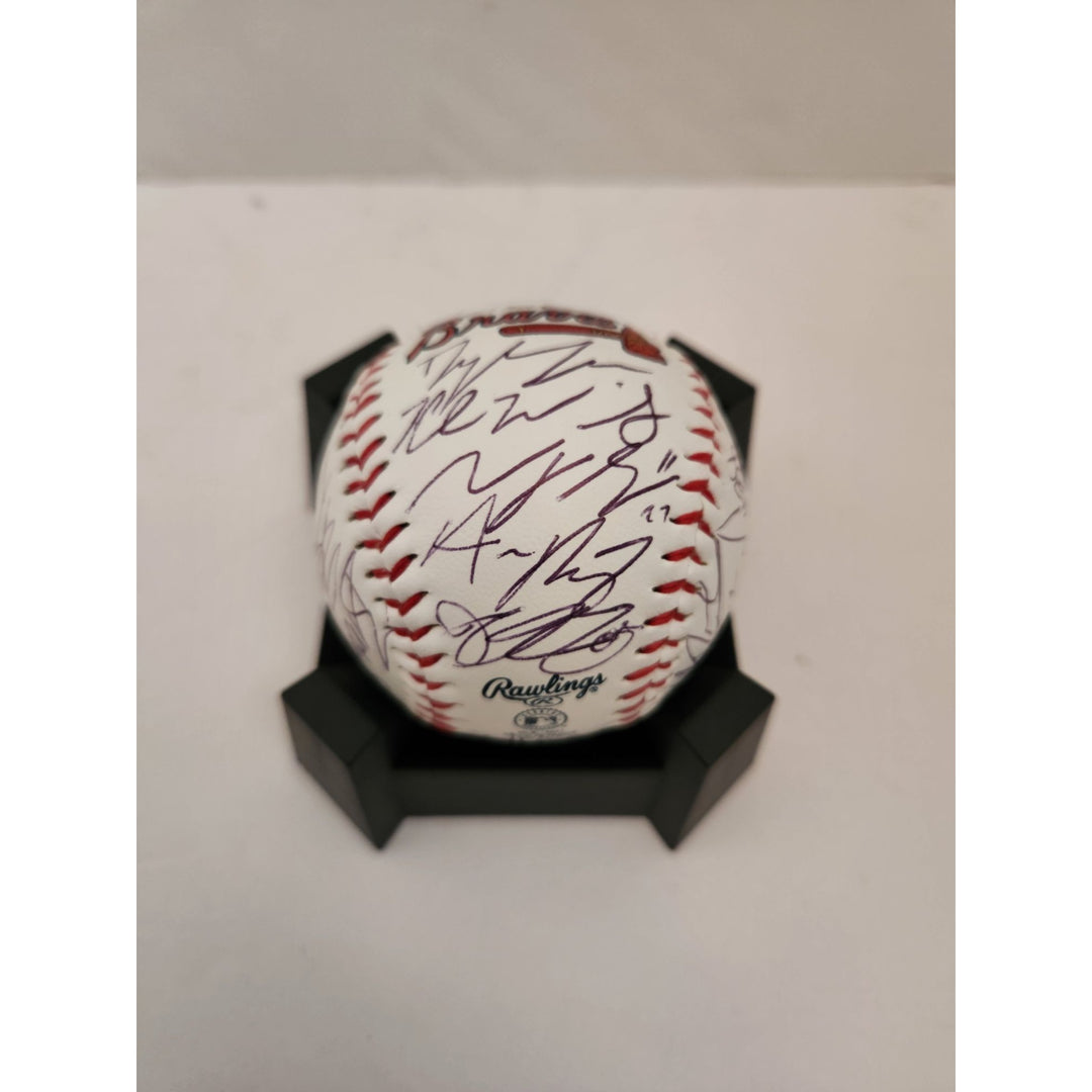 Freddie Freeman Atlanta Braves 2021 World Series champions team signed baseball with proof