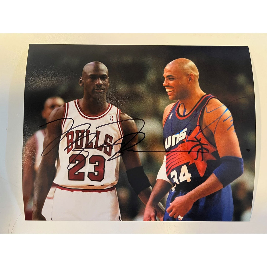 Michael Jordan and Charles Barkley 8x10 photo signed with proof