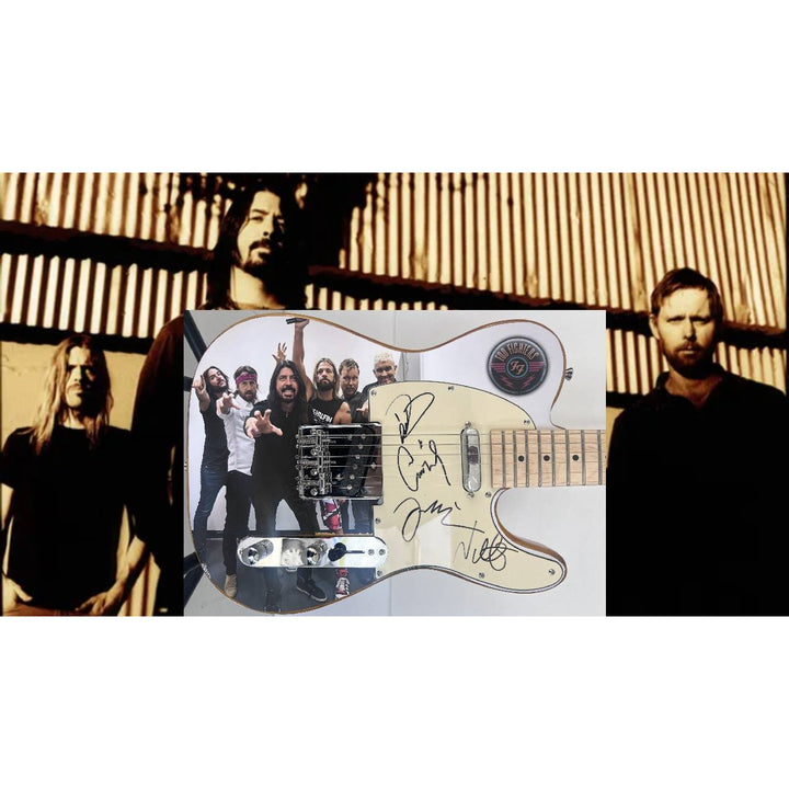 David Grohl Taylor Hawkins Foo Fighters  one of a kind full size electric guitar signed with proof.
