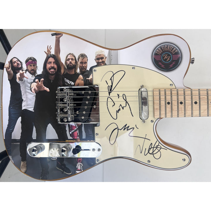 David Grohl Taylor Hawkins Foo Fighters  one of a kind full size electric guitar signed with proof.