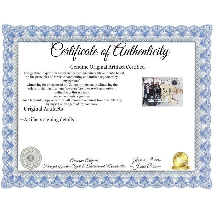 David Grohl Taylor Hawkins Foo Fighters  one of a kind full size electric guitar signed with proof.