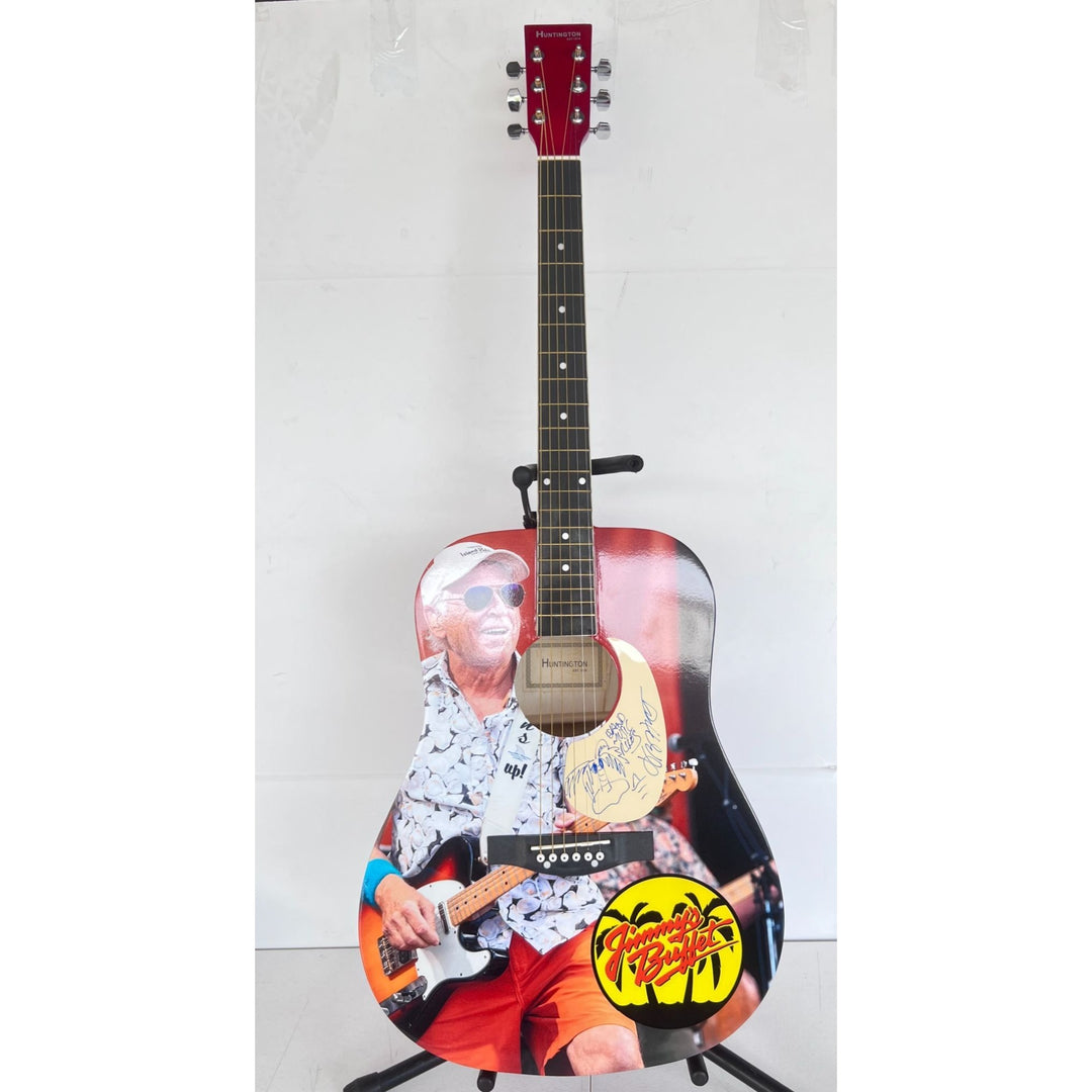Jimmy Buffet one of a kind full size acoustic guitar signed with sketch and proof