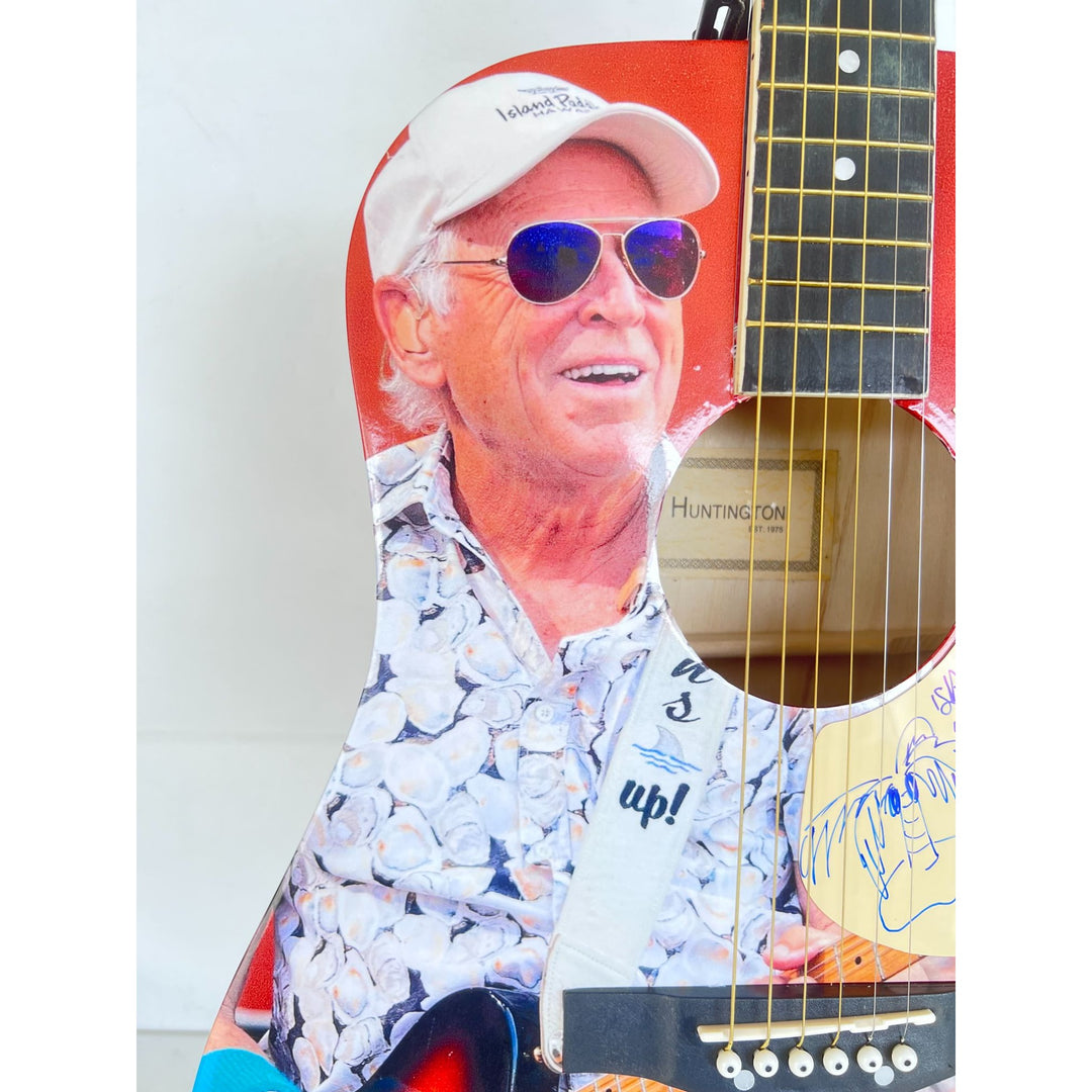 Jimmy Buffet one of a kind full size acoustic guitar signed with sketch and proof