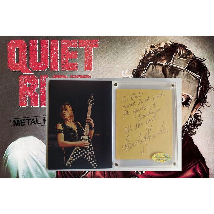 Randy Rhoads Quiet Riot autograph page book signed with proof