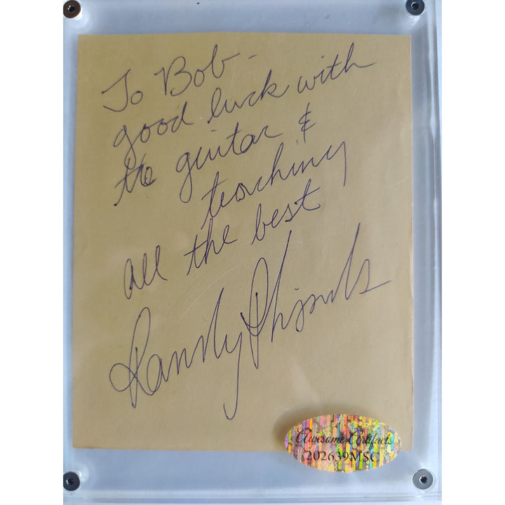 Randy Rhoads Quiet Riot autograph page book signed with proof