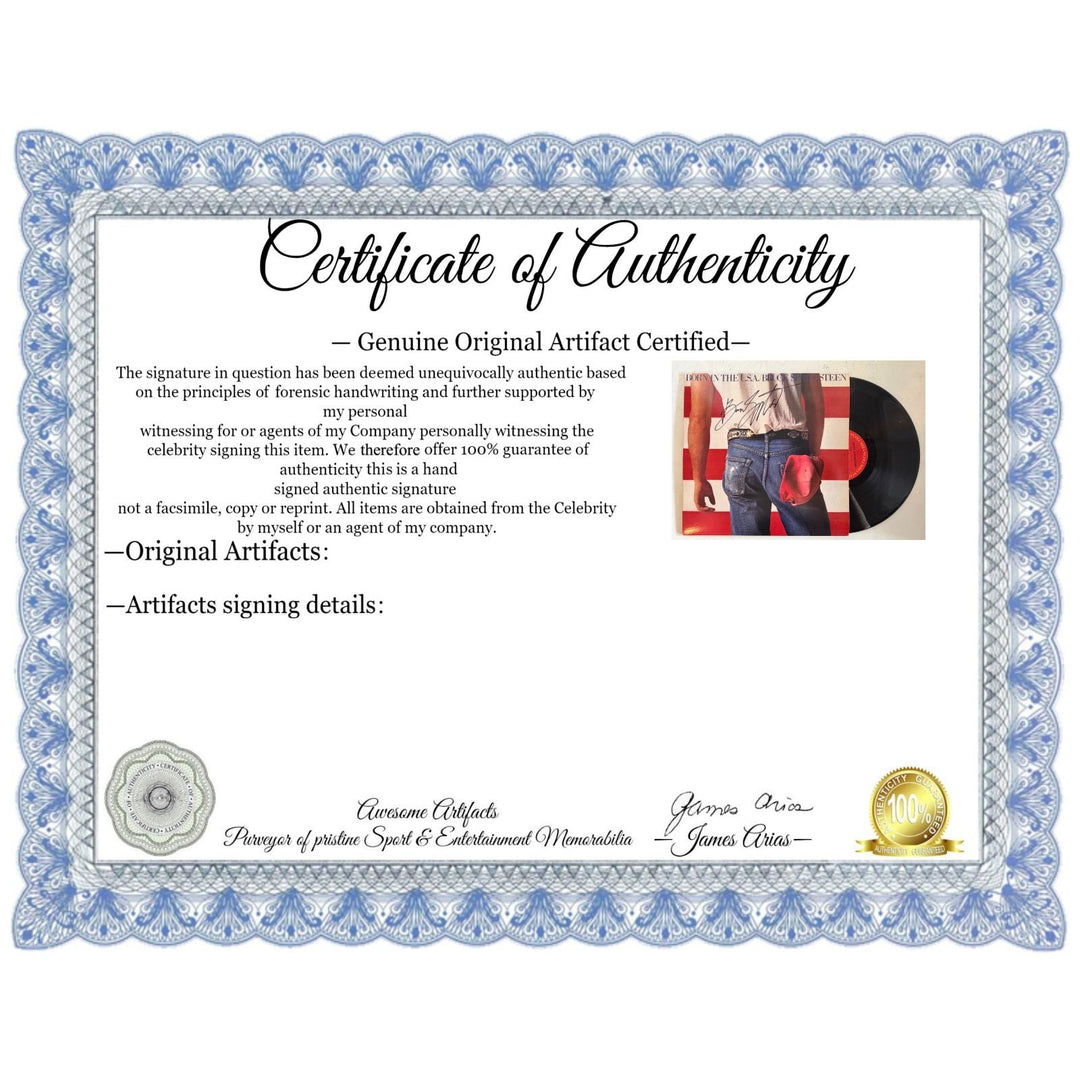 Bruce Springsteen "Born In The USA" original LP signed with proof