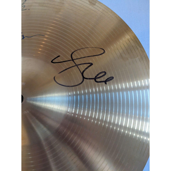 Rush Neil Peart signed with inscription Geddy Lee and Alex Lifeson 10' cymbal signed with proof