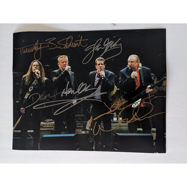 The Eagles, Don Henley, Joe Walsh, Glenn Frey, Timothy B. Schmidt, 11x14, photo, signed with proof