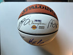 Load image into Gallery viewer, LeBron James, Anthony Davis NBA Champs Commemorative full size basketball signed with proof
