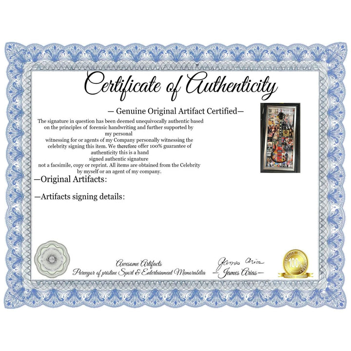 British Rock n Roll Led Zeppelin The Beatles Pink Floyd The Stones British flag electric guitar signed with proof & museum quality frame