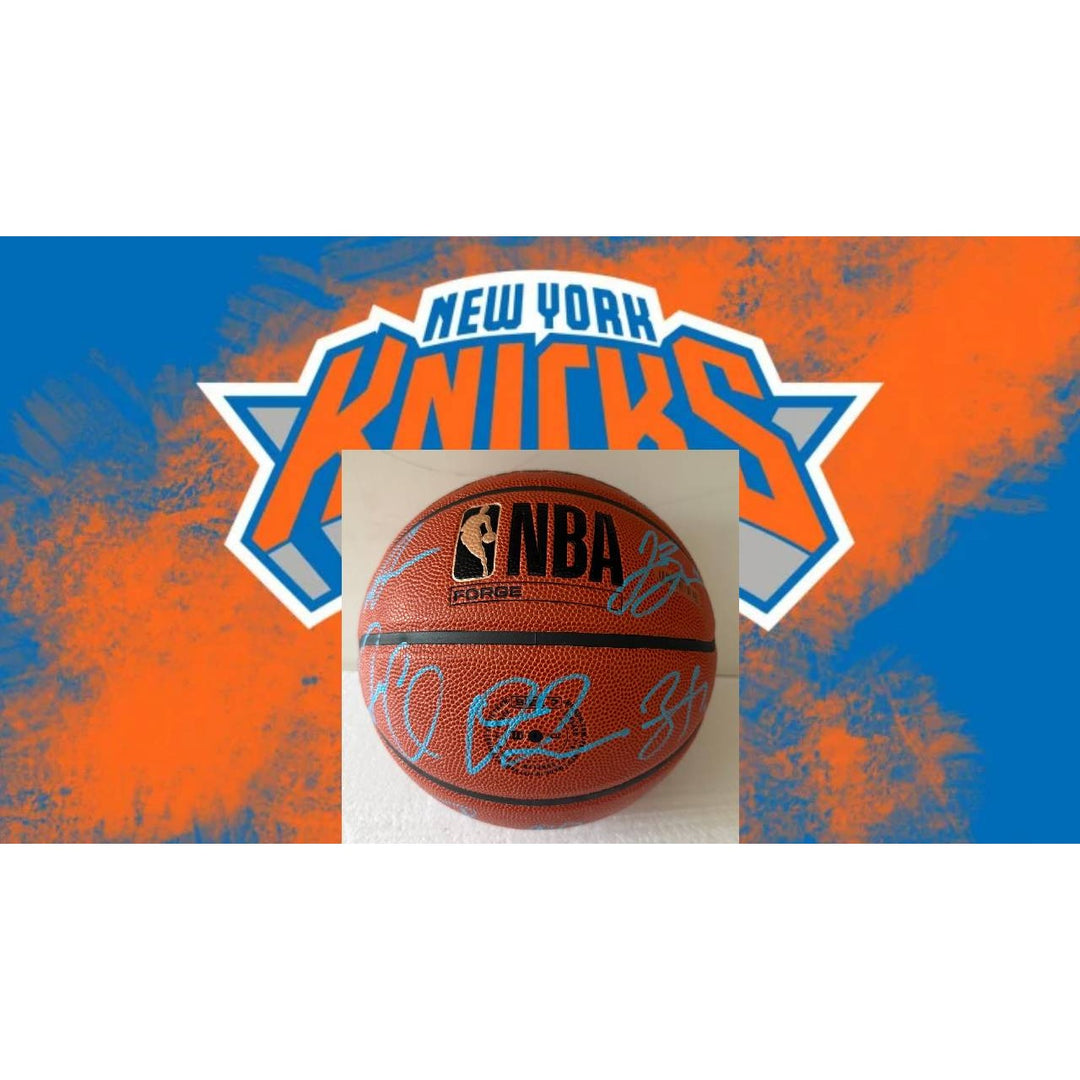 New York Knicks Jalen Brunson 2025-26 wilson basketball team signed with proof.