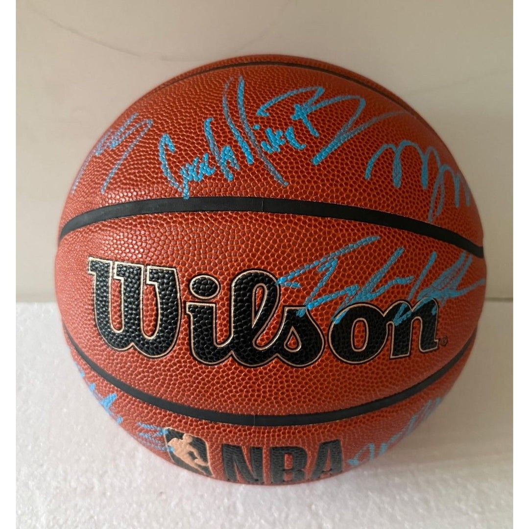 New York Knicks Jalen Brunson 2025-26 wilson basketball team signed with proof.