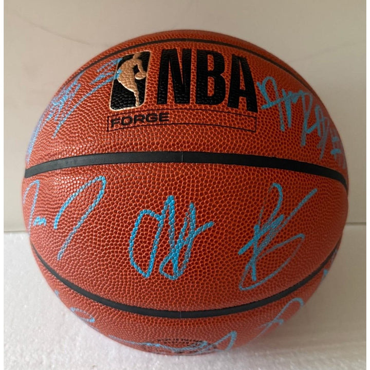 New York Knicks Jalen Brunson 2025-26 wilson basketball team signed with proof.