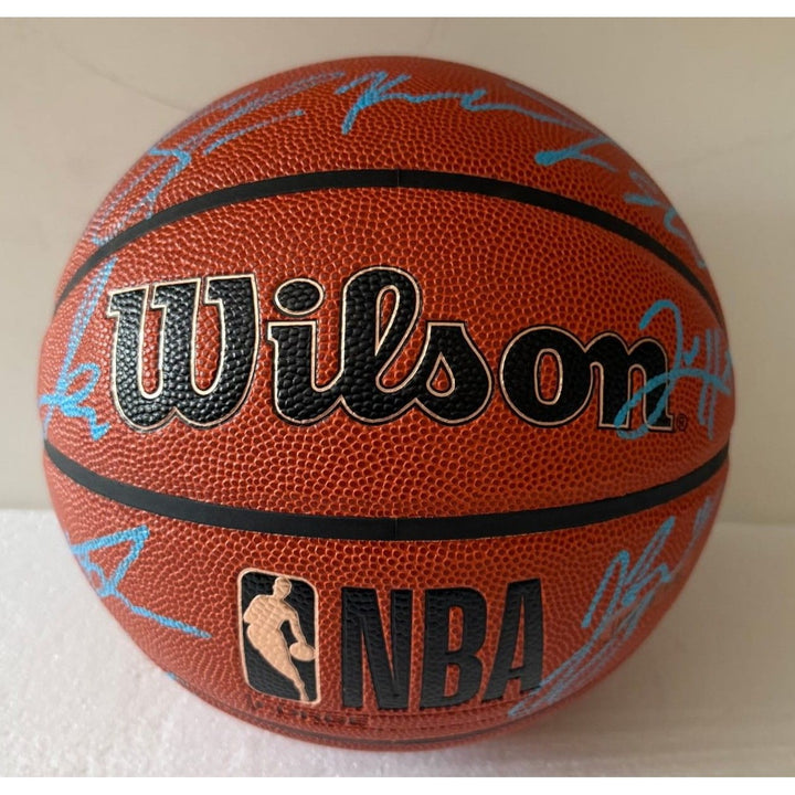 New York Knicks Jalen Brunson 2025-26 wilson basketball team signed with proof.