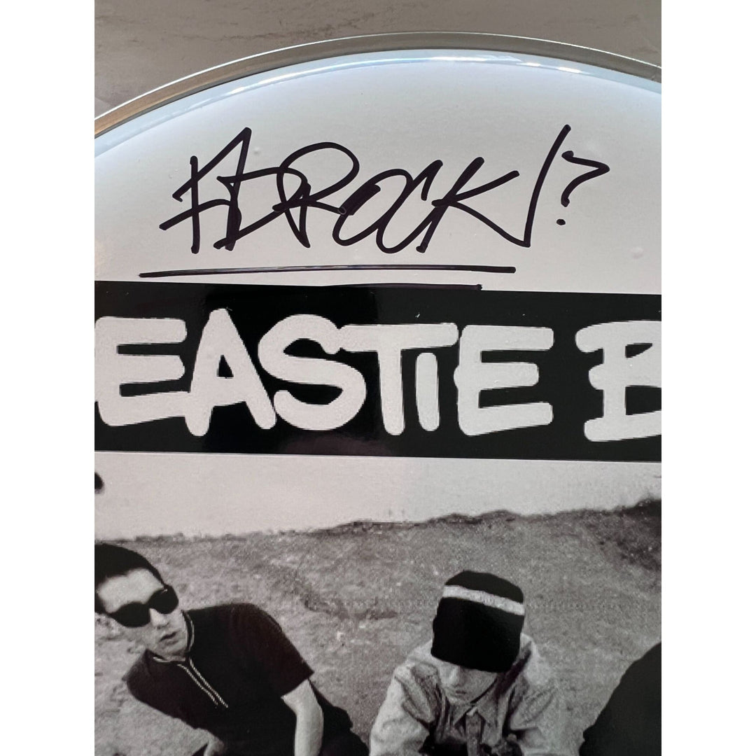 The Beastie Boys Rick Rubin, Ad-Rock, Mike Diamond 14-in one-of-a-kind drumhead signed with proof Awesome Artifacts