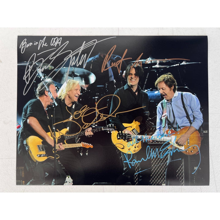 Sir Paul McCartney Bruce Springsteen, Joe Walsh & Rusty Anderson 11x14 photo signed with proof.