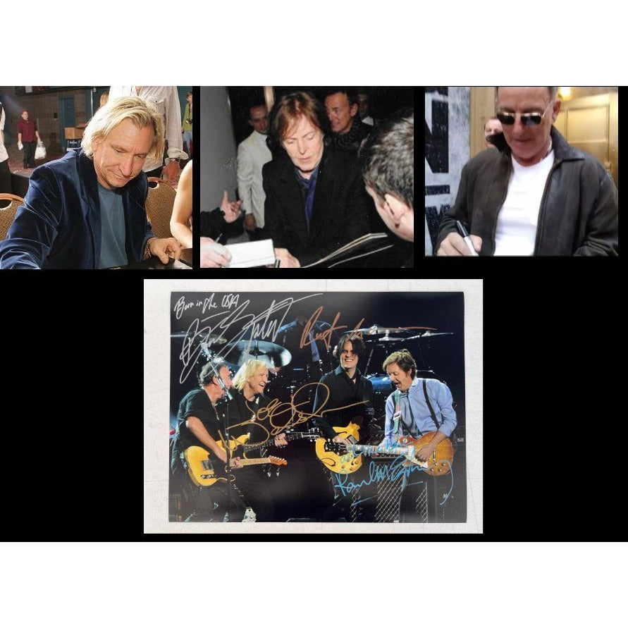Sir Paul McCartney Bruce Springsteen, Joe Walsh & Rusty Anderson 11x14 photo signed with proof.