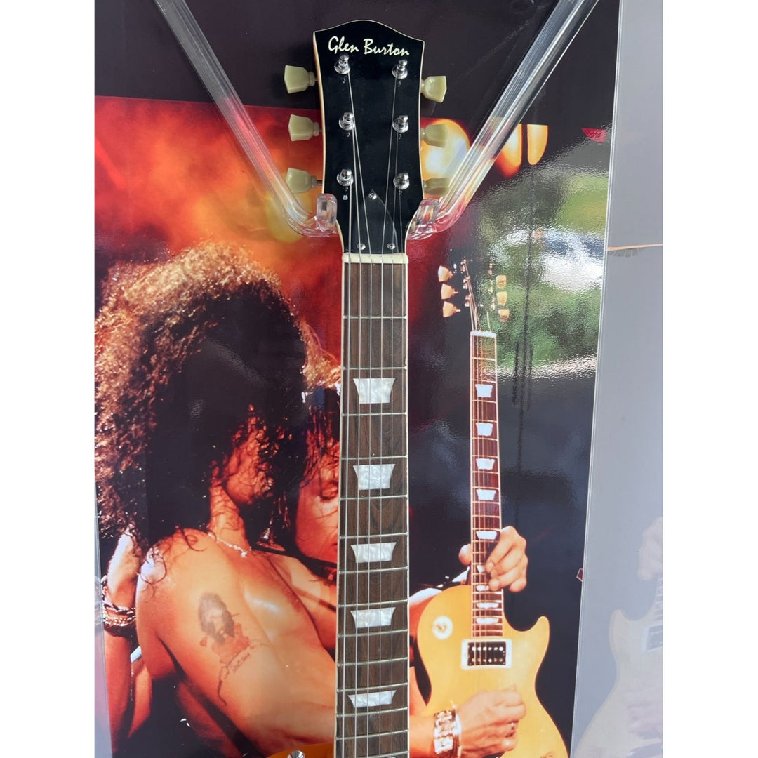 Guns N' Roses Axl Rose Slash Matt Sorum full band signed les paul electric guitar with proof and 16x48 display case