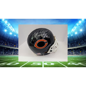 Walter Payton Chicago Bears Riddell pro model helmet signed sweetness and included his all time yards rushing One of a Kind piece