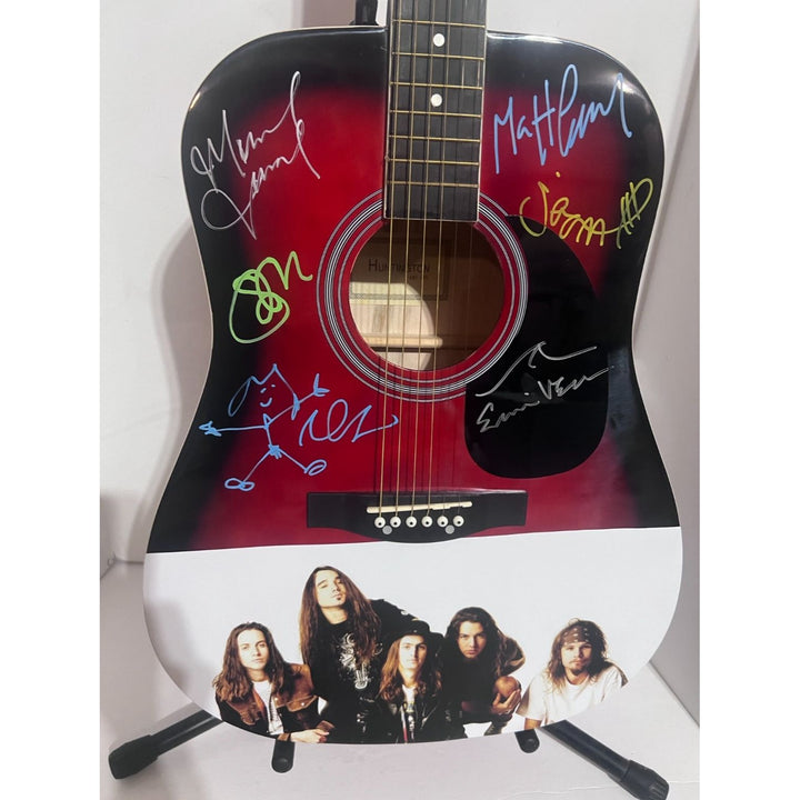 Eddie Vedder Pearl Jam Stone Gossard Mike McCready Jeff Ament full size acoustic guitar signed with proof