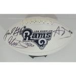 Load image into Gallery viewer, Aaron Donald Jerrett Goff Todd Gurley Los Angeles Rams full-size logo football signed
