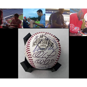 Jimmy Rollins Chase Utley Ryan Howard Cole Hamels Philadelphia Phillies 2008 World Series champions team signed baseball with proof