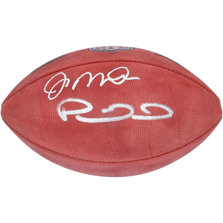 Joe Montana and Patrick Mahomes  Kansas City Chiefs NFL Game Model Football signed with proof