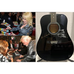 Load image into Gallery viewer, Kenny Rogers and Dolly Parton full size acoustic guitar signed with proof
