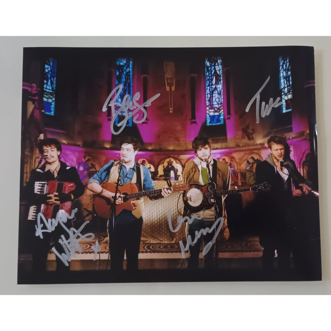 Marcus Mumford Winston Marshall Ted Dwane Mumford & Sons 8x10 photo signed