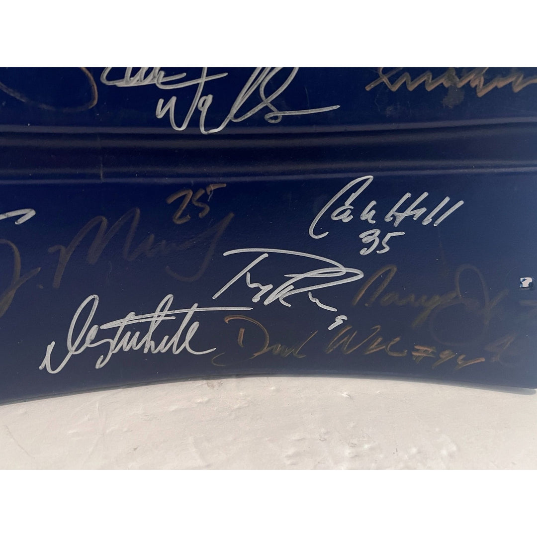 Dallas Cowboys Stadium seat signed by Roger Staubach Emmitt Smith Troy Aikman Tony Dorsett Jerry Jones Jimmy Johnson 20 Dallas Cowboy Legend