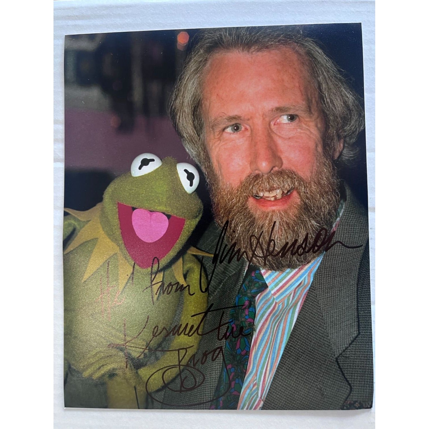 Jim  Henson Kermit the Frog Miss Piggy 8x10 photo signed