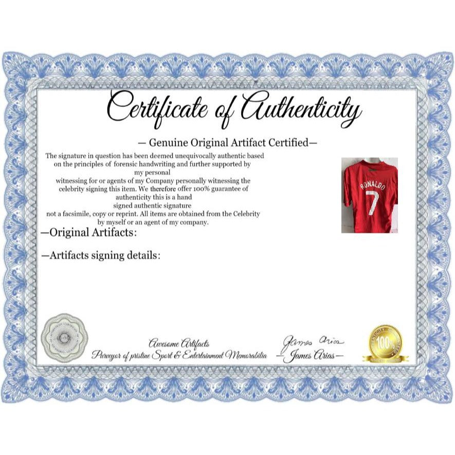 Cristiano Ronaldo Portugal size extra large jersey signed with proof