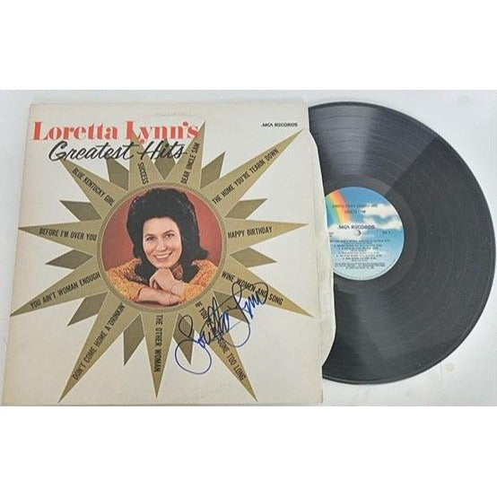 Loretta Lynn greatest hits LP signed with proof