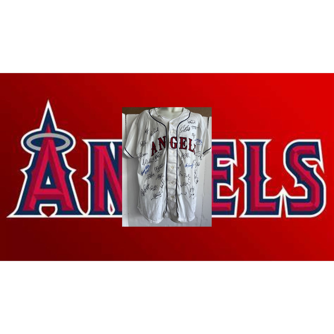 California Angels Troy Glaus, Tim Salmon 2000 team signed jersey with proof