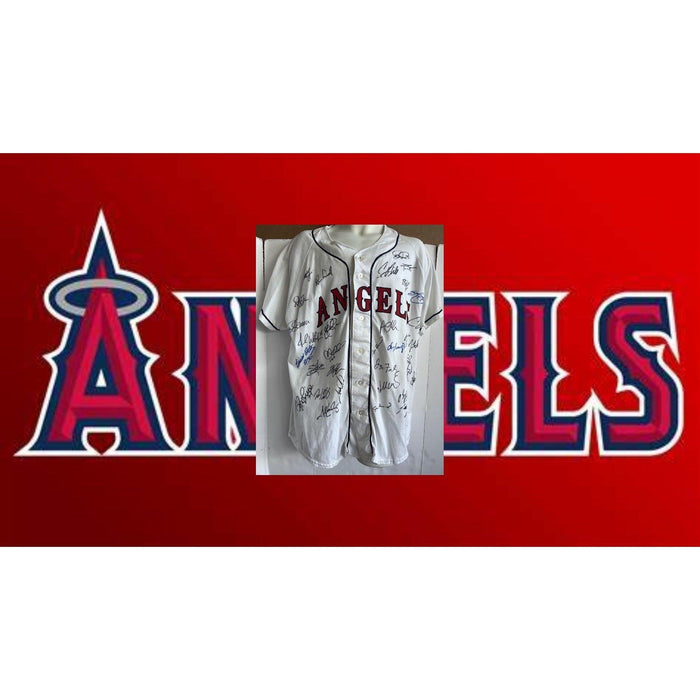 California Angels Troy Glaus, Tim Salmon 2000 team signed jersey with proof