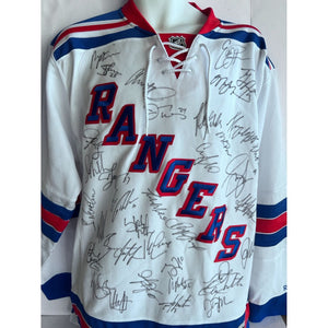 New York Rangers Mark Messier Brian Leach Mike Richter 1993-94 Stanley Cup champions team signed jersey