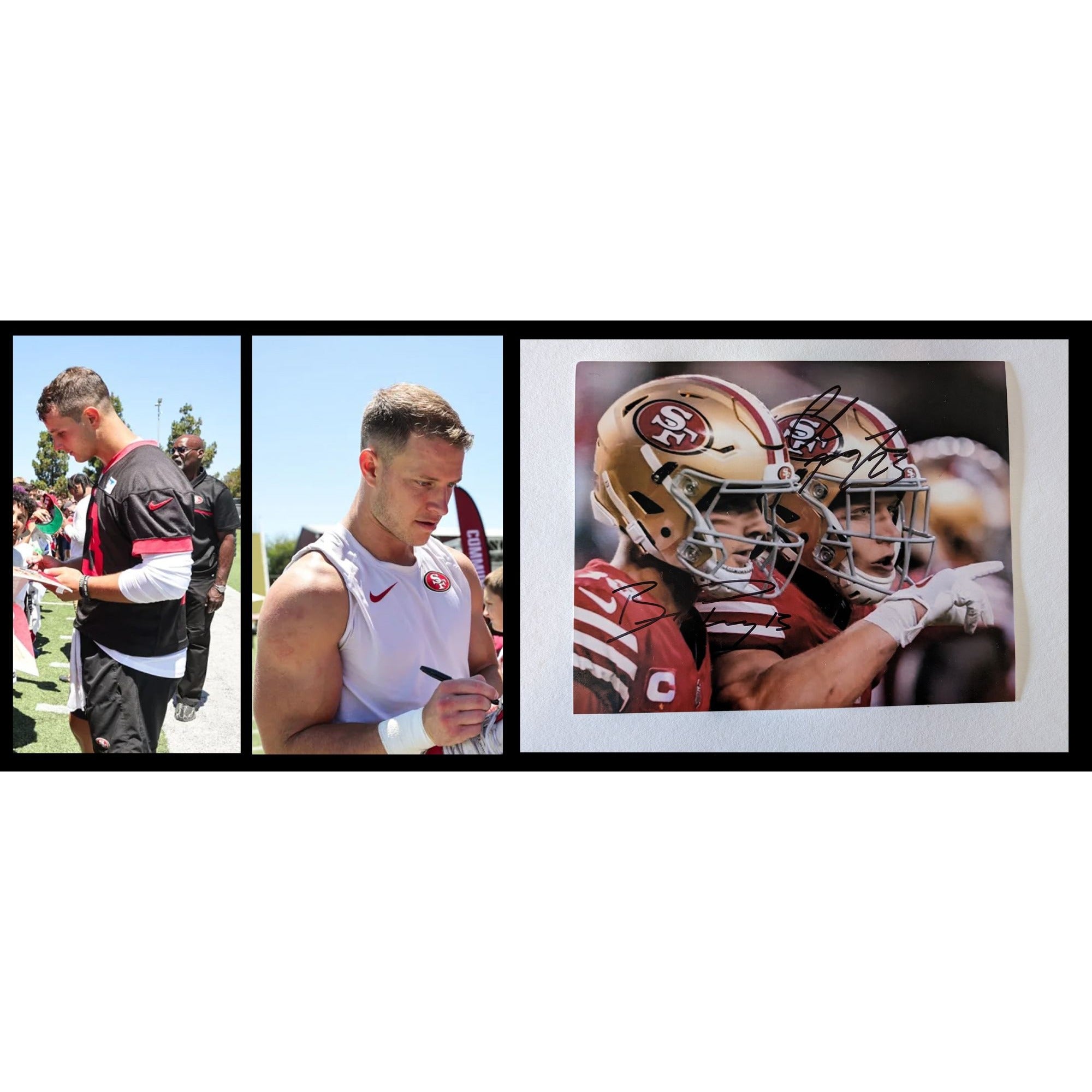 San Francisco 49ers Brock Purdy Christian McCaffrey 8x10 photograph signed with proof