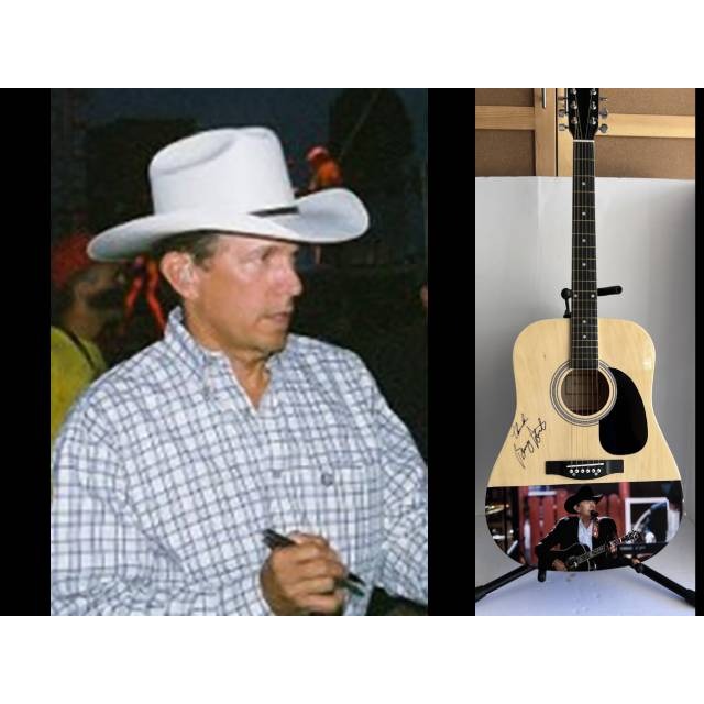 George Strait One of A kind 39' inch full size acoustic guitar signed with proof