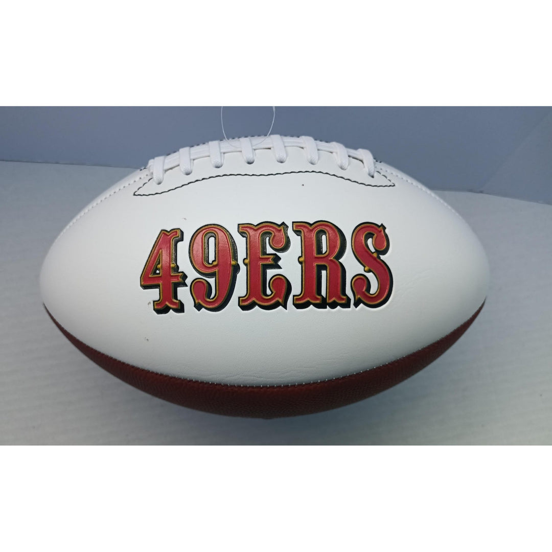 San Francisco 49ers Deebo Samuel and Christian McCaffrey full size football signed with proof