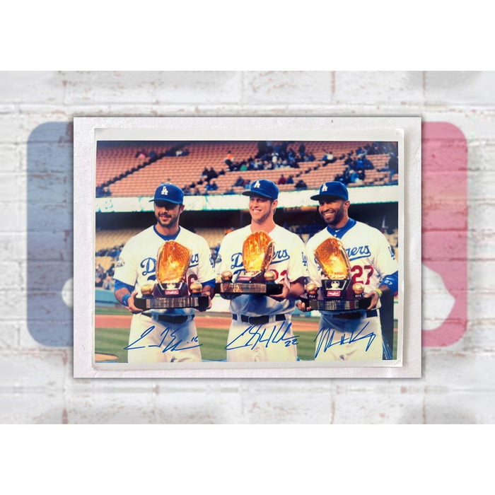 Los Angeles Dodgers Gold Glove Award winners Clayton Kershaw Matt Kemp Andre Ethier