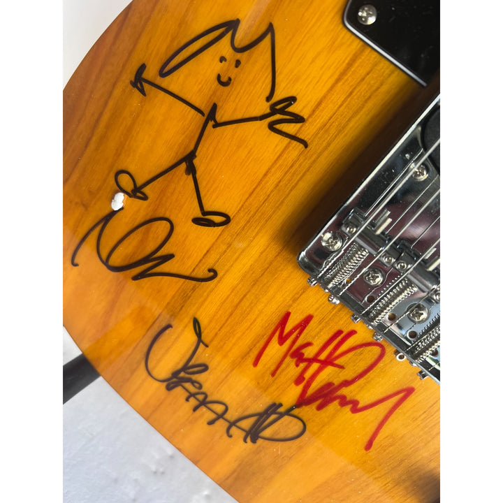 Pearl Jam Eddie Vedder, Jeff Ament, Stone Gossard, Matt Cameron and Mike McCready telecaster  electric guitar signed with proof