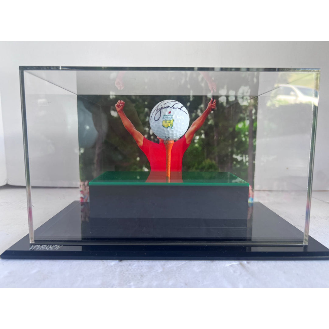 Tiger Woods Masters golf ball signed with proof and 9x6 acrylic display case