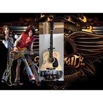 Load image into Gallery viewer, AEROSMITH Steven Tyler, Joe Perry, Joey Kramer, Brad Whitford , Tom Hami&quot; One of A kind 39&#39; inch full size acoustic guitar signed with proof

