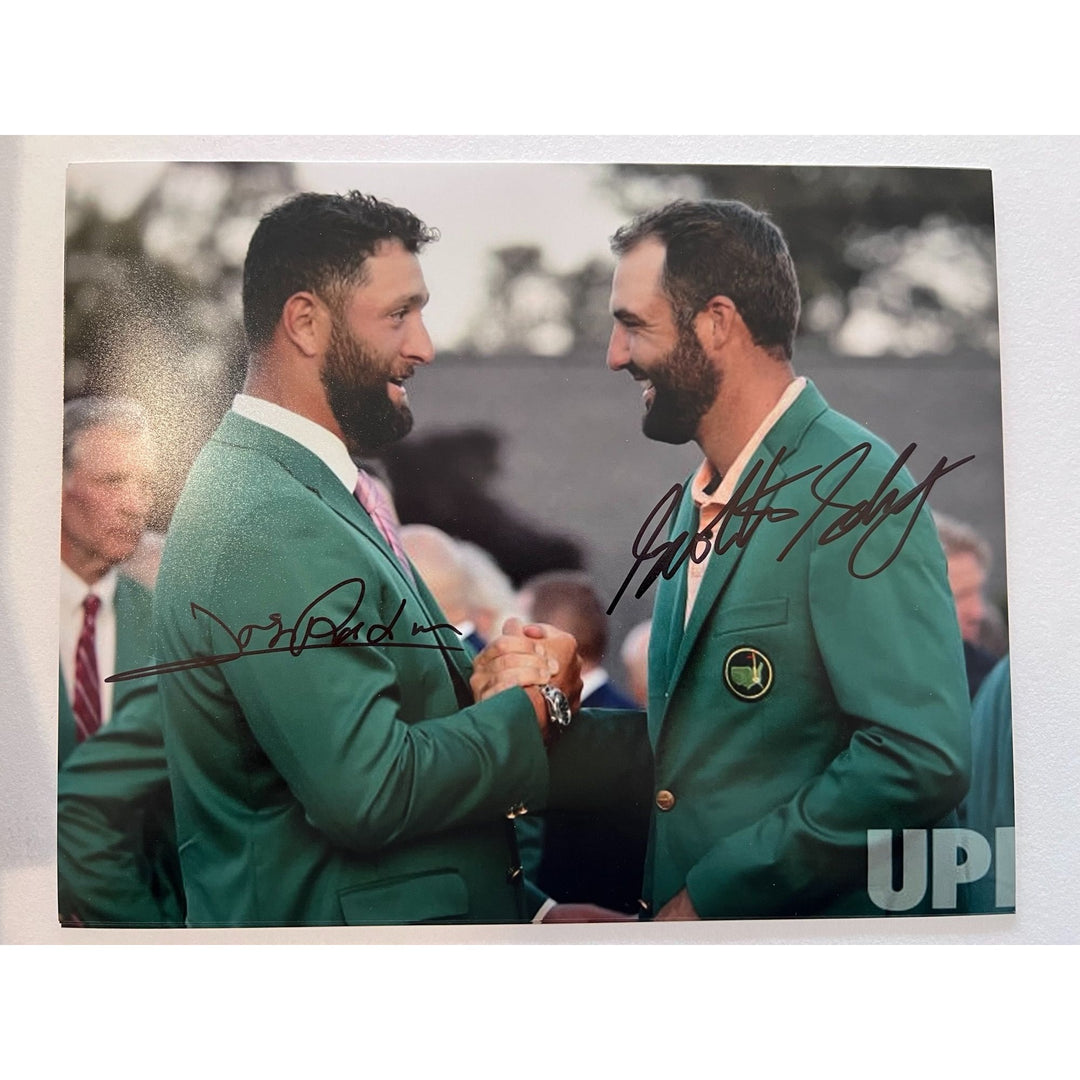 Scotty Scheffler and Jon Rahm Masters champions 8 x 10 photo signed with proof