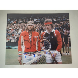 John Mcenroe Bjorn Borg tennis Legends 8x10 photo signed with proof