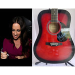 Load image into Gallery viewer, Alanis Morissette full size Huntington acoustic guitar signed with proof

