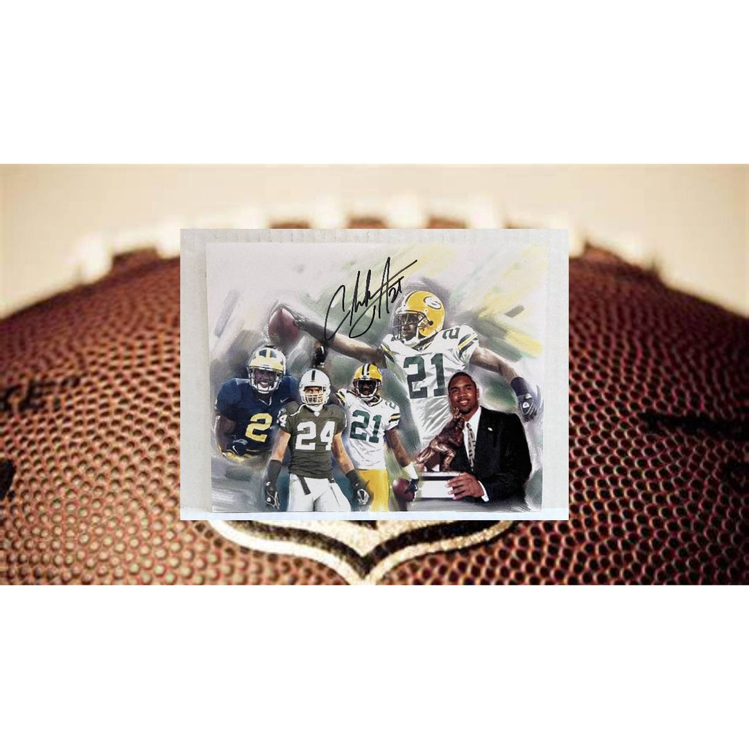 Charles Woodson University of Michigan Green Bay Packers NFL Hall of Famer 8x10 photo signed