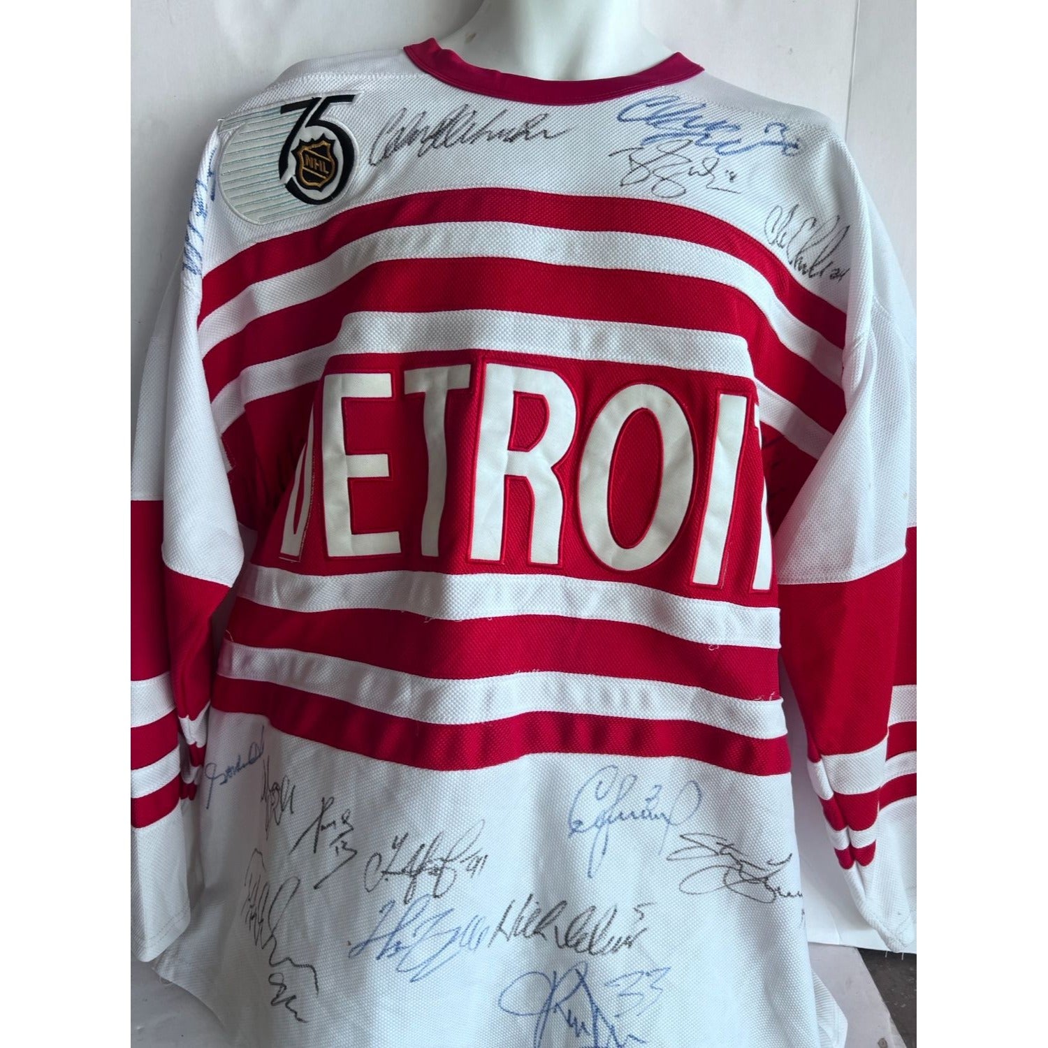 Detroit Red Wings all time greats signed jersey Gordie Howe Steve Yzerman Chris Chelios Sergi.Federov Brandon Shanahan signed with proof