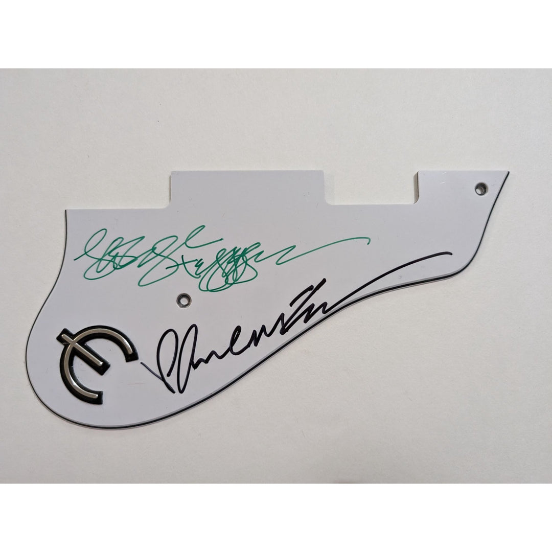 George Harrison and Paul McCartney Epiphone Gibson electric guitar pickguard signed with proof